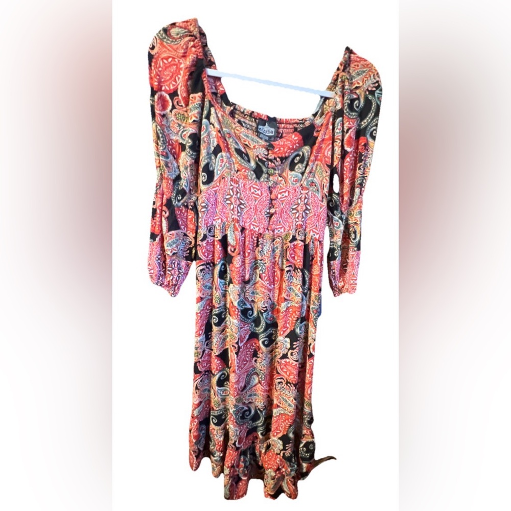 Bohemian Paisley Long Sleeve Dress